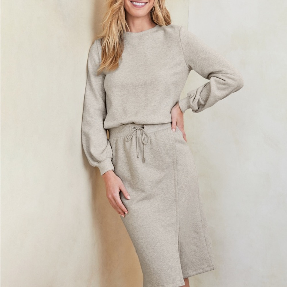 Garnet Hill French Terry Sweatshirt Dress XS